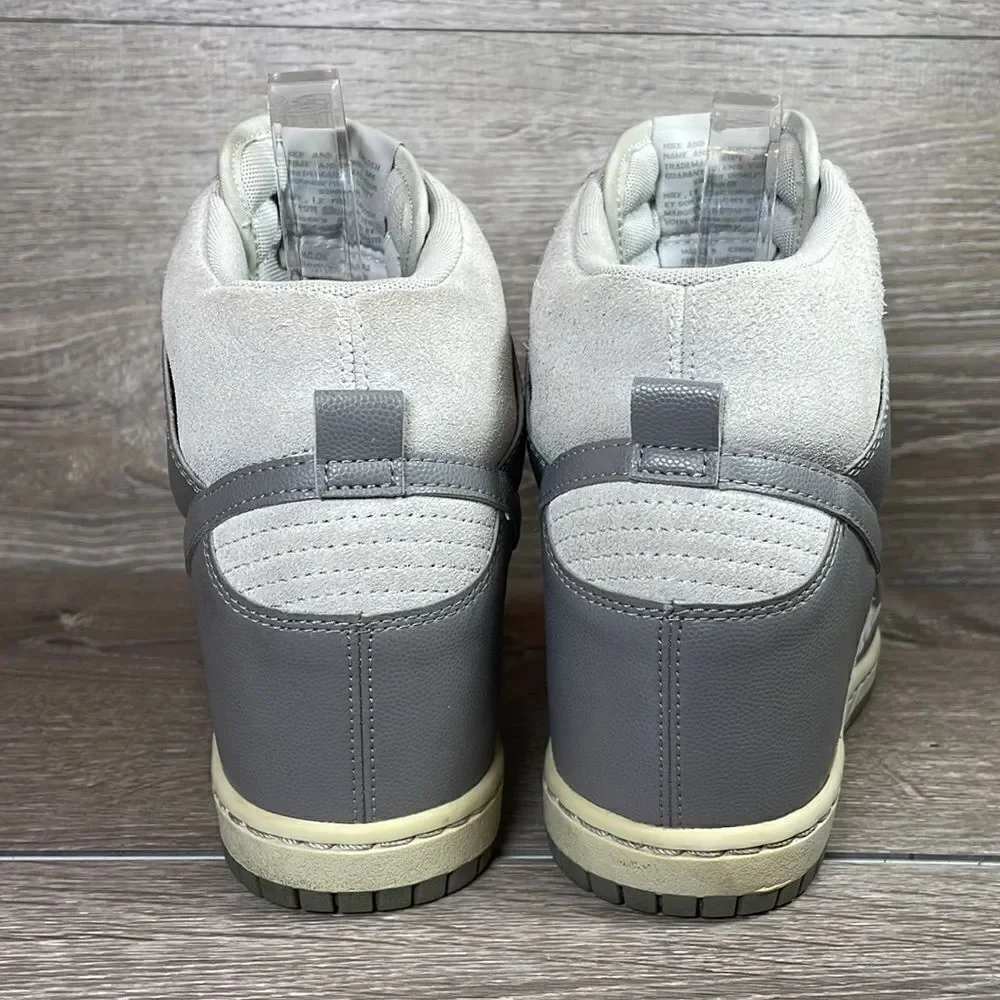 Nike Dunk Sky Hi Canyon Gray Suede Leather Women’s Sz 9.5 Hidden Wedge Sneakers